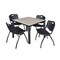 Kee Kee Square Table & Chair Set, Wood, Metal, Plastic Top, Maple TB4242PLBPBK47BK - alternate 1